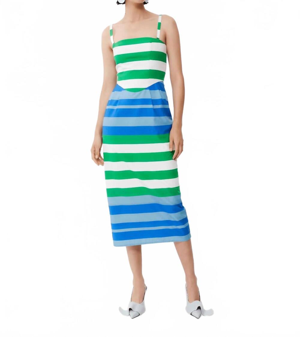 NEW DE LORETA ally midi dress in costa verde